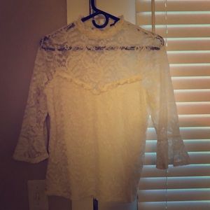 Express white lace top